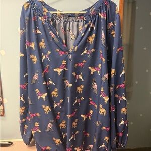 Simply Southern Navy Dog Blouse